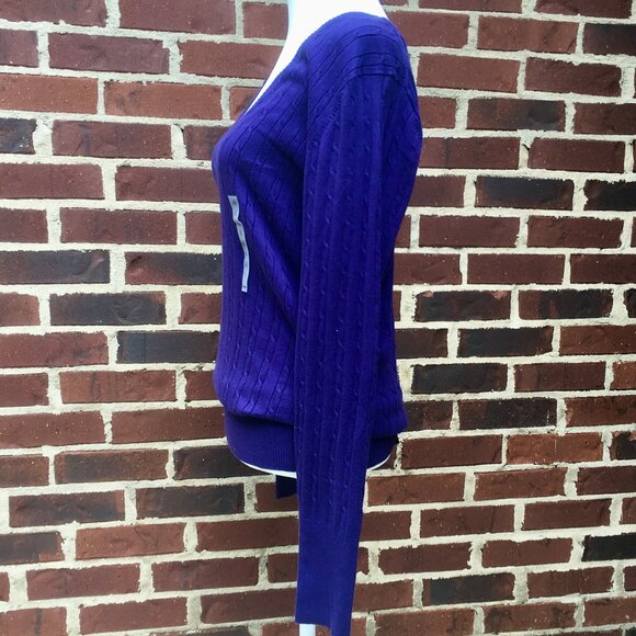 Old Navy Classic Cable Knit V-Neck Pullover Sweater Long Sleeve (Sz Large) - Picture 10 of 11